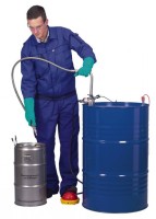 Насос ножной для бочек Bürkle из нержавеющей стали с гибкой сливной трубкой, глубина погружения 95 см