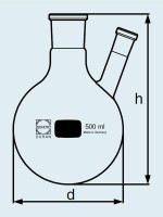 Колба DURAN Group 2000 мл, круглодонная, двухгорлая, NS29/32, стекло