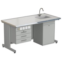 Стол лаборанта с подвесной тумбой, электрикой, водой 1515х750х760, раб. поверхность - LABGRADE-лайт