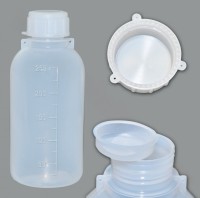 Бутылка градуированная 250 мл, с узким горлом, с крышкой, п/эт, LAMAPLAST