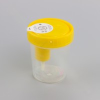 Контейнер одноразовый медицинский полимерный КО0НДПП-120 с желтой крышкой с держателем ИУ, ПЕРИНТ, инд. уп.
