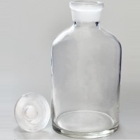 Склянка лабораторная 500 мл. из светлого стекла с узкой горловиной и притертой пробкой