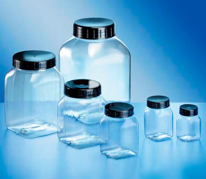 Контейнер Kautex широкогорлый 500 мл, PETG, квадратный, Ø 65 мм, прозрачный цвет, без крышки