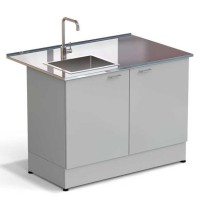 Стол-мойка ЭКРОС 1200х800х900 мм, чаша нержавеющая сталь слева, раб. поверхность - НЕРЖАВЕЮЩАЯ СТАЛЬ