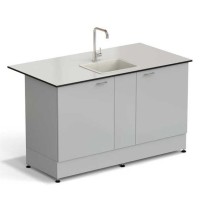 Стол-мойка ЭКРОС 1500х800х900 мм, чаша полипропилен по центру, раб. поверхность - LABGRADE