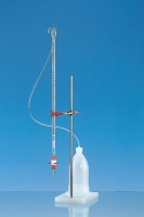 Компактная автоматическая бюретка Brand SILBERBRAND 50 : 0,1 мл, светлое стекло, с линией Шеллбаха, PTFE кран, ПЭ бутыль