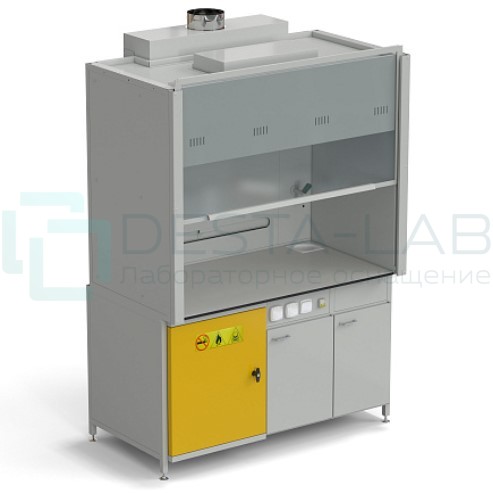 Шкаф вытяжной с подводом воды 1500х900х2145 мм с отсеком для хранения кислот, раб. поверхность - LABGRADE