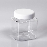 Банка квадратная 250 мл прозрачная с крышкой