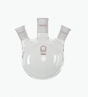 Колба трехгорлая круглодонная Kimble 100 мл, боковые шлифы 19/38 под углом к центральному 24/40, стекло