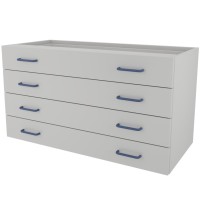 Тумба навесная металлическая с 4 ящиками ЛАБ-PRO ТНМЯ4 110.50.60