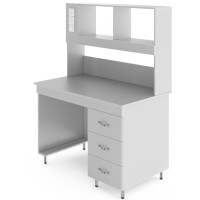 Физический лабораторный стол со столешницей из химстойкого пластика НВ-1200 ПСП