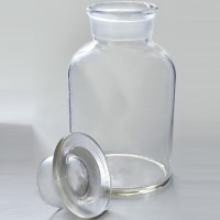 Склянка лабораторная 500 мл. из светлого стекла с широкой горловиной и притертой пробкой