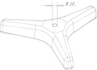 Штатив-тренога Bochem, длина 145 мм, 2,0 кг, зеленый цвет, чугун