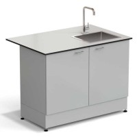 Стол-мойка ЭКРОС 1200х800х900 мм, чаша нержавеющая сталь справа, раб. поверхность - LABGRADE