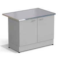 Стол-тумба ЭКРОС 1200х800х900 мм 2 двери, раб. поверхность - МОНОЛИТНЫЙ КЕРАМОГРАНИТ с НС бортиком