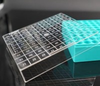 Штатив для хранения криопробирок 4 мл, 81 место, с крышкой, синий, Nest, Китай