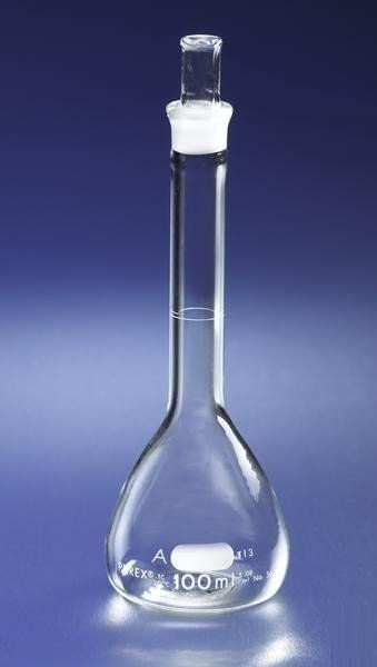 Колба мерная, 10 мл, класс А, БС, стеклянная крышка 9, 12 шт./уп., Pyrex (Corning)