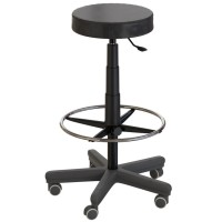 Табурет лабораторный на роликах (высота 620-760 мм) (кожзам)