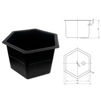 Шестигранная большая лабораторная раковина-мойка Stegler RM-6-410 (кран в центре, полипропиленовая, 410×410×320)