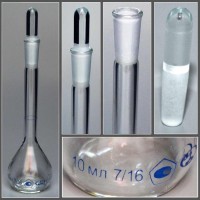 Колба 2-10-2 мерная, с пришлифованной пробкой 7/16