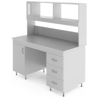 Физический лабораторный стол со столешницей из химстойкого пластика НВ-1500 ПСП