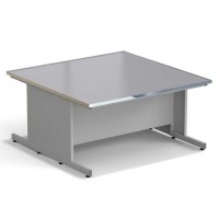 Стол островной ЭКРОС 1500х1500х750 мм, раб. поверхность - МОНОЛИТНЫЙ КЕРАМОГРАНИТ с НС бортиком