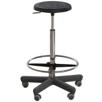 Табурет лабораторный на роликах (высота 620-760 мм) (полиуретан)