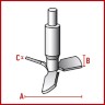 Перемешивающий элемент Bohlender минипропеллер, длина 350 мм, 25 х 8 х 2 мм, PTFE