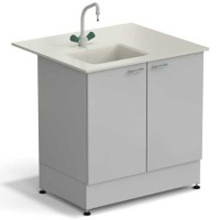 Стол-мойка ЭКРОС 900х800х900 мм, чаша полипропилен слева, раб. поверхность - ПОЛИПРОПИЛЕН