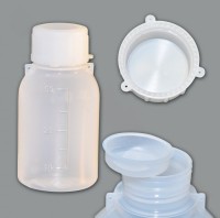 Бутылка градуированная 50 мл, с узким горлом, с крышкой, п/эт, LAMAPLAST