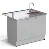 Стол-мойка ЭКРОС 1200х800х900 мм, чаша нержавеющая сталь справа, раб. поверхность - НЕРЖАВЕЮЩАЯ СТАЛЬ