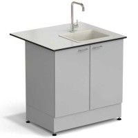 Стол-мойка ЭКРОС 900х800х900 мм, чаша полипропилен справа, раб. поверхность - LABGRADE