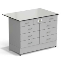 Стол-тумба ЭКРОС 1200х800х900 мм 2 ящика + 3 ящика + 3 ящика с электрикой, раб. поверхность - LABGRADE