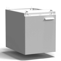 Тумба подвесная дверь левая 400х540х465 мм, низкая, серый металл - СТАЛЬ