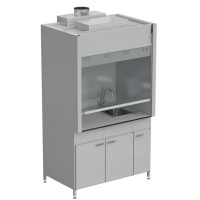 Шкаф вытяжной с мойкой из НС и смесителем с ВЗБ светильником 1200х900х2145 мм, раб. поверхность - LABGRADE