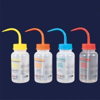 Промывалка ISOLAB 500 мл, широкогорлая, синяя крышка, маркировка &quot;Water&quot;, PE