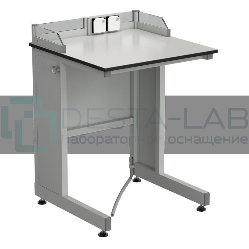 Стол ученический с бортиком и розетками 600х600х840, раб. поверхность - LABGRADE