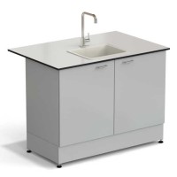 Стол-мойка ЭКРОС 1200х800х900 мм, чаша полипропилен по центру, раб. поверхность - LABGRADE