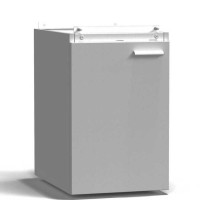 Тумба подвесная дверь левая 400х540х610 мм, средняя, серый металл - СТАЛЬ