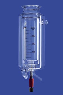 Реактор Lenz цилиндрический, LF60, 0,1 л, с термо и вакуумной рубашкой, со сливным клапаном, соединения KF15