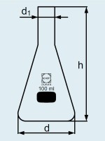 Колба культуральная DURAN Group 100 мл, 18x120 мм, коническая, стекло
