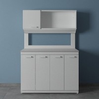 Стол лабораторный с шкафом-надстройкой ЛК-1200 СН (Сталь, GranTec)