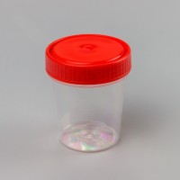 Контейнер одноразовый медицинский полимерный КО0НПП-60 с красной крышкой, н/ст, ПЕРИНТ