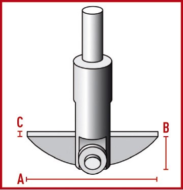 Перемешивающий элемент Bohlender полумесяц, длина 350 мм, 65 х 18 х 3 мм, PTFE