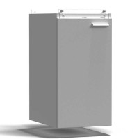 Тумба подвесная дверь левая 400х540х760 мм, высокая, серый металл - СТАЛЬ
