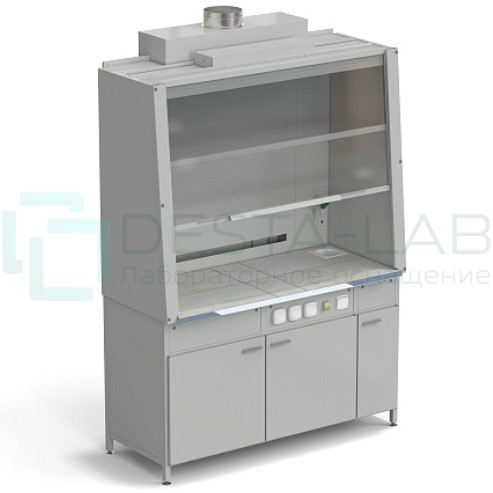 Шкаф вытяжной с подводом воды и электрикой 1520х750х2160 мм, раб. поверхность - КЕРАМИКА