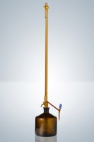 Автоматическая бюретка Пеллета Hirschmann 50 : 0,1 мл, класс B, темное стекло, белая градуировка, PTFE кран