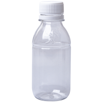 Бутылка круглая ЭКРОС 125 мл прозрачная с крышкой с контрольным кольцом