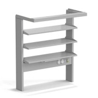 Стеллаж технологический пристенный ЭКРОС с тремя полками и светильником на 900