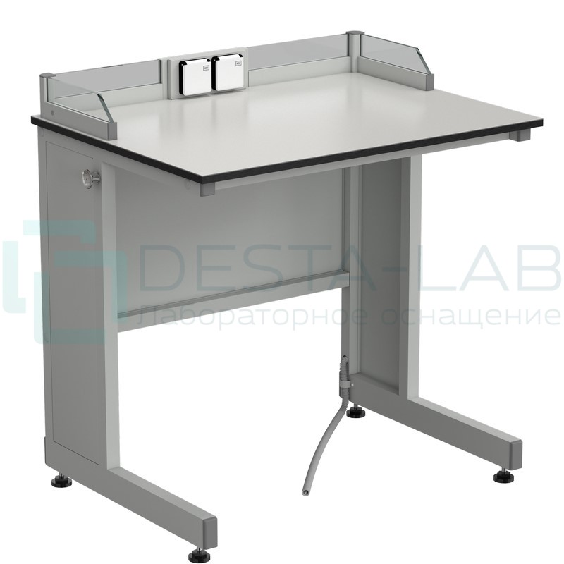 Стол ученический с бортиком и розетками 800х600х840, раб. поверхность - LABGRADE